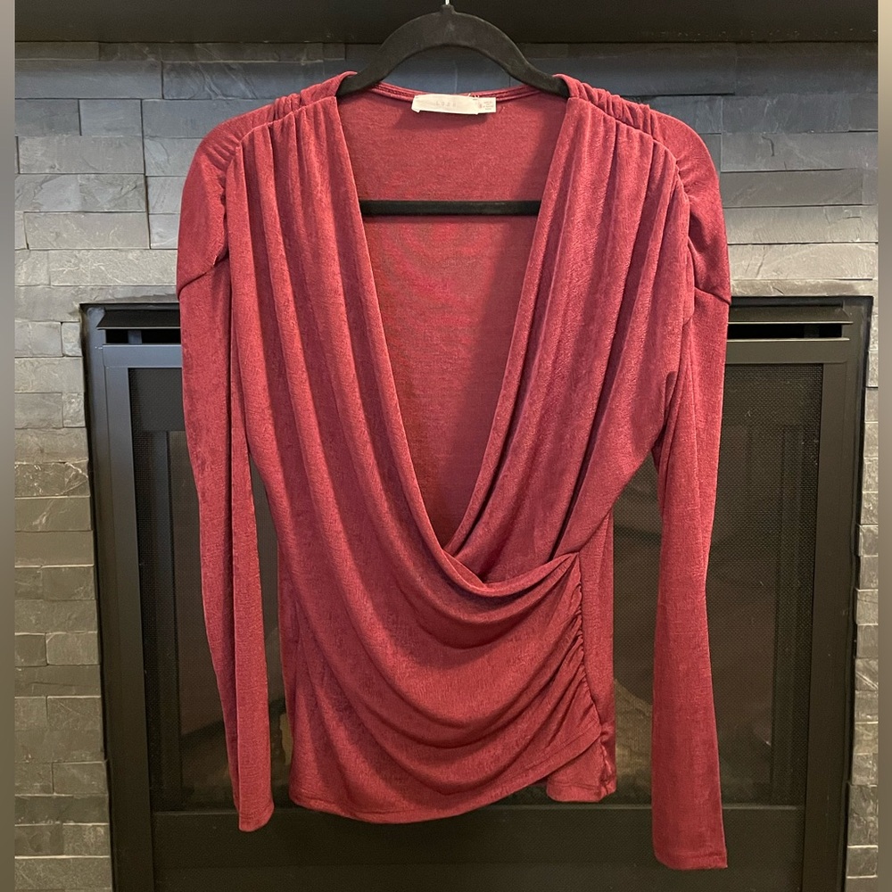 Lush Draped Long-Sleeve Top - Size S